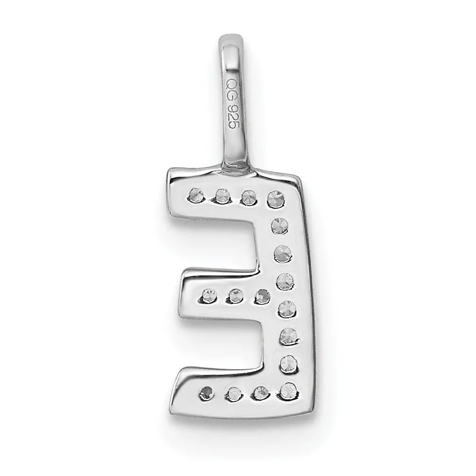14K White Gold Diamond 0.055-CT Lower Case Style E Initial Charm