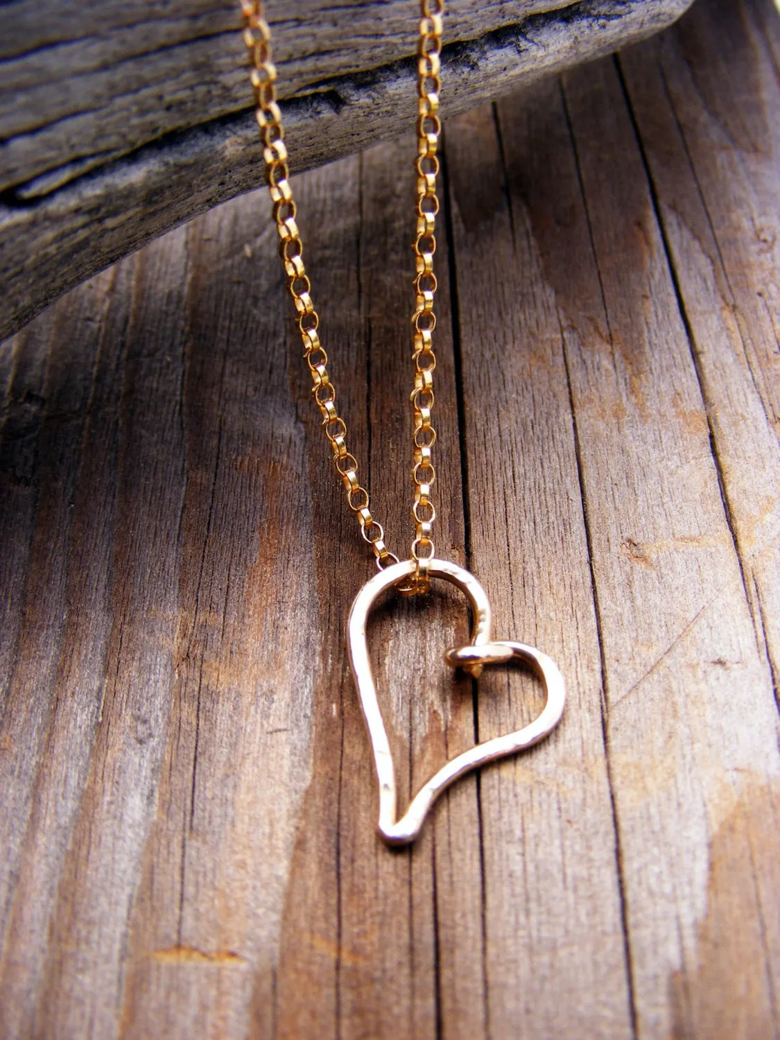 14Kt Gold Heart Valentine Layering Necklace