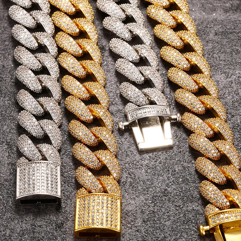 18mm Iced Out Cuban Chain/Bracelet