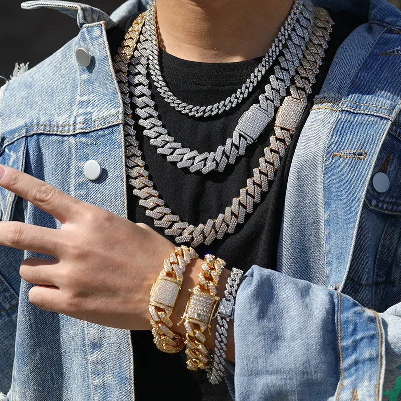 20MM Three-Row Iced Out Cuban Chain