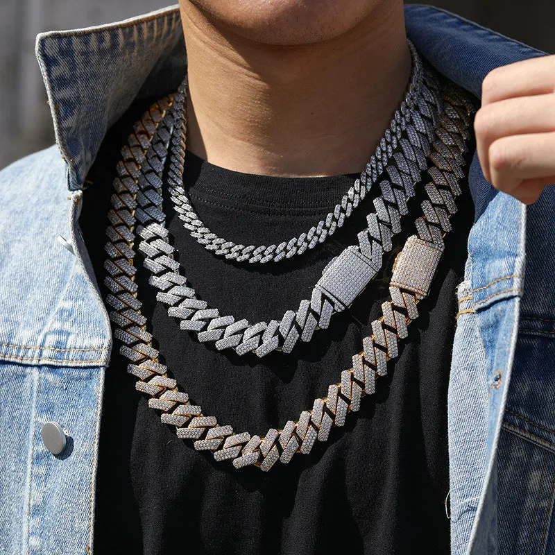 20MM Three-Row Iced Out Cuban Chain
