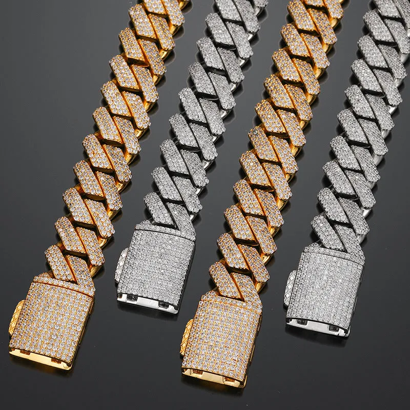 20MM Three-Row Iced Out Cuban Chain