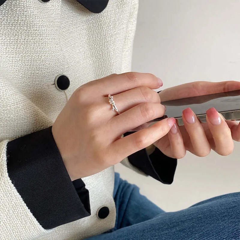 925 Sterling Silver Designer Knotted Plain Ring