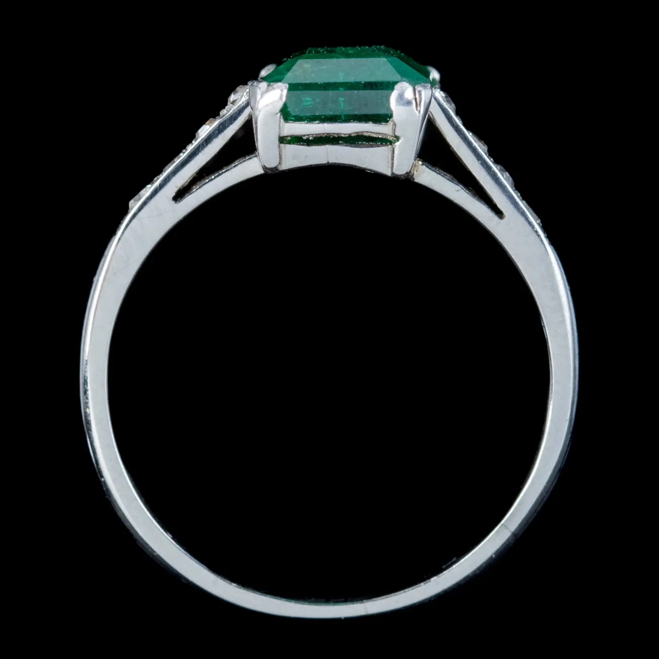 Antique Art Deco Emerald Diamond Ring 2.50ct Emerald