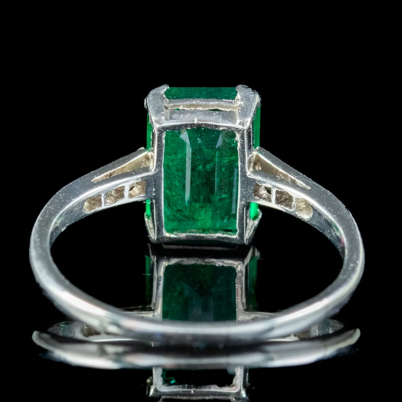 Antique Art Deco Emerald Diamond Ring 2.50ct Emerald