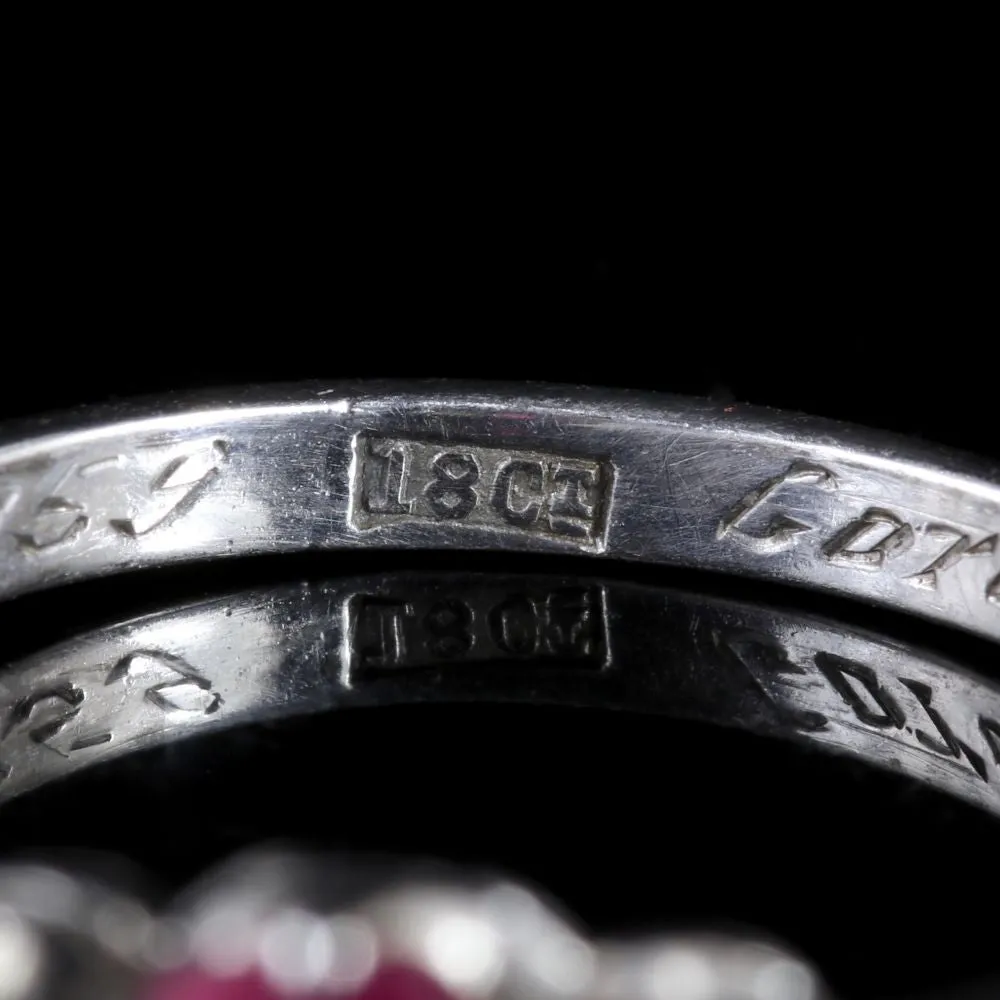 Antique Edwardian Ruby Diamond Trilogy Ring Gordon To Libbie Circa 1910