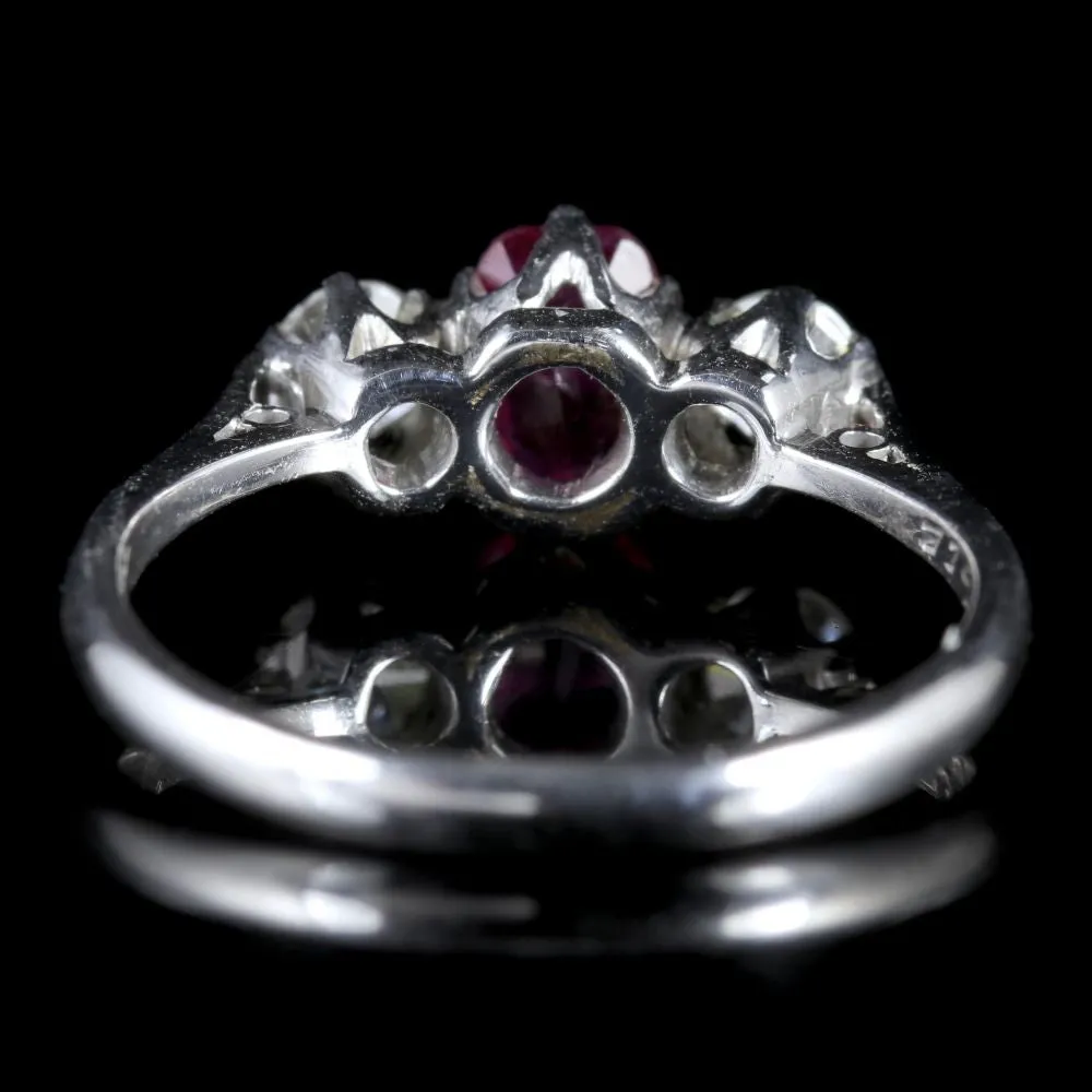 Antique Edwardian Ruby Diamond Trilogy Ring Gordon To Libbie Circa 1910