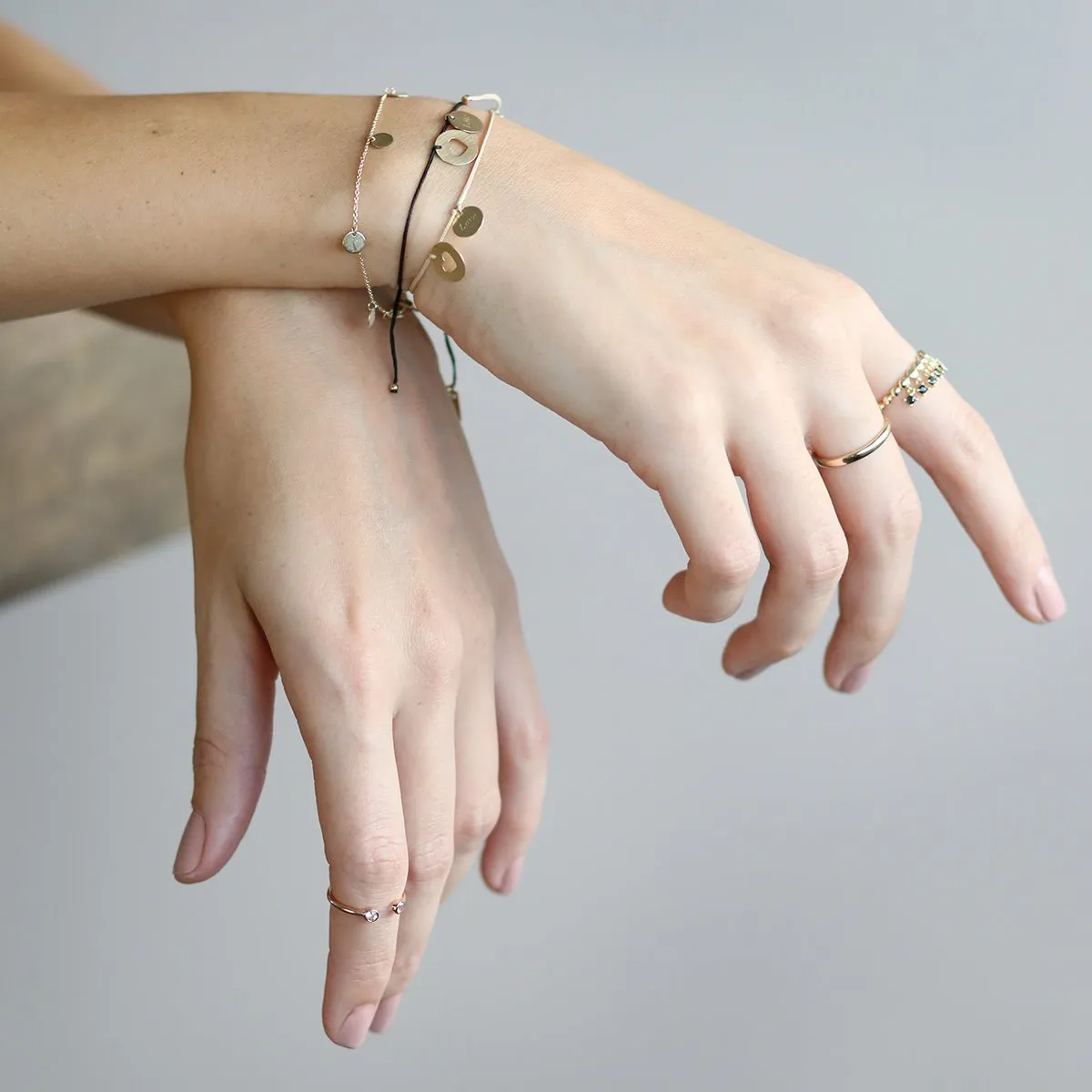 Black Onyx Dangle Charm Ring