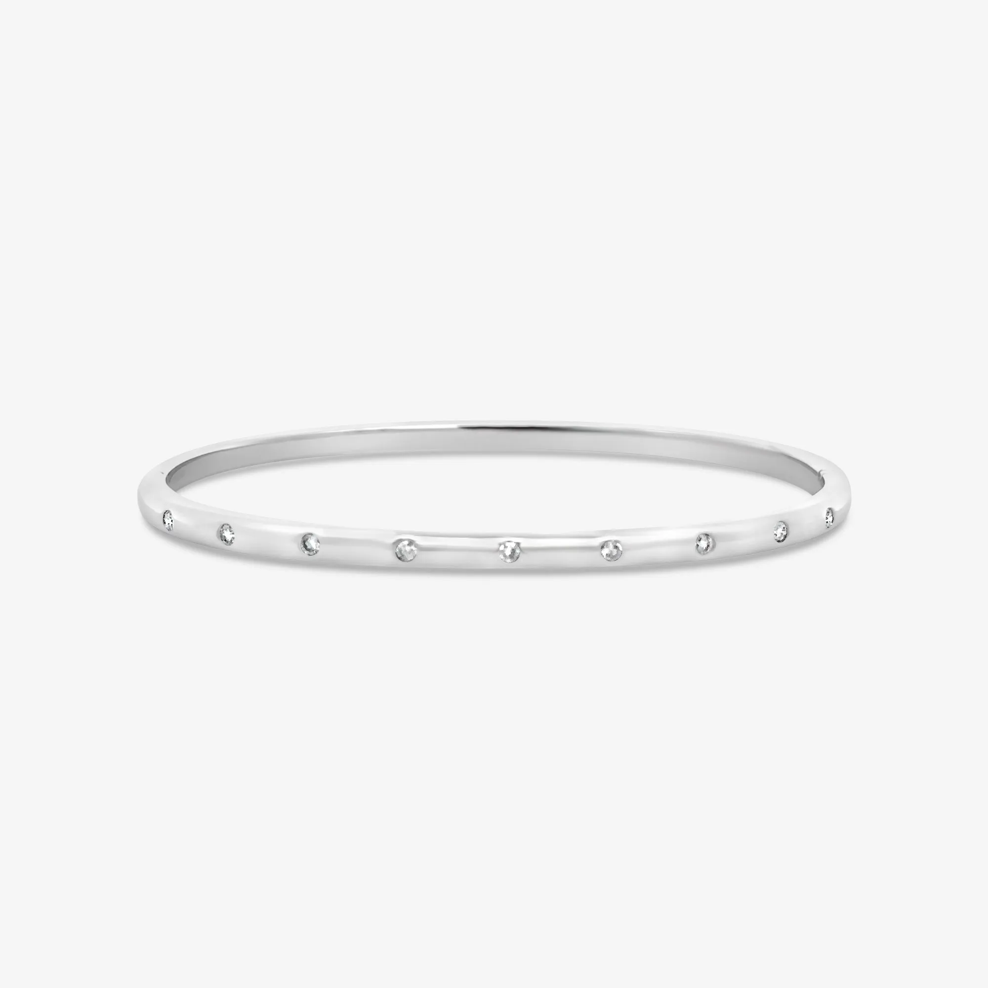 Burnished 9 Diamond Bangle Bracelet