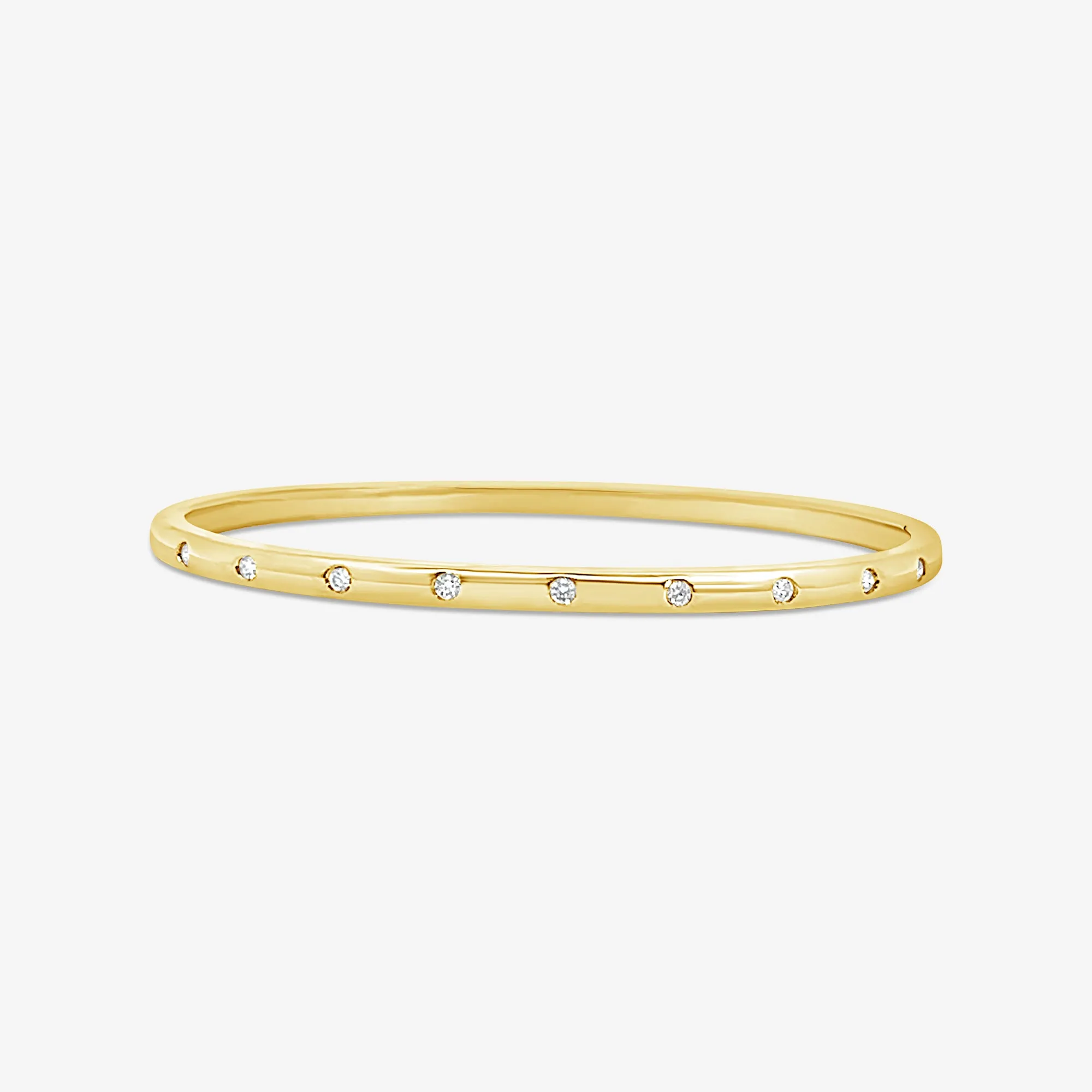 Burnished 9 Diamond Bangle Bracelet