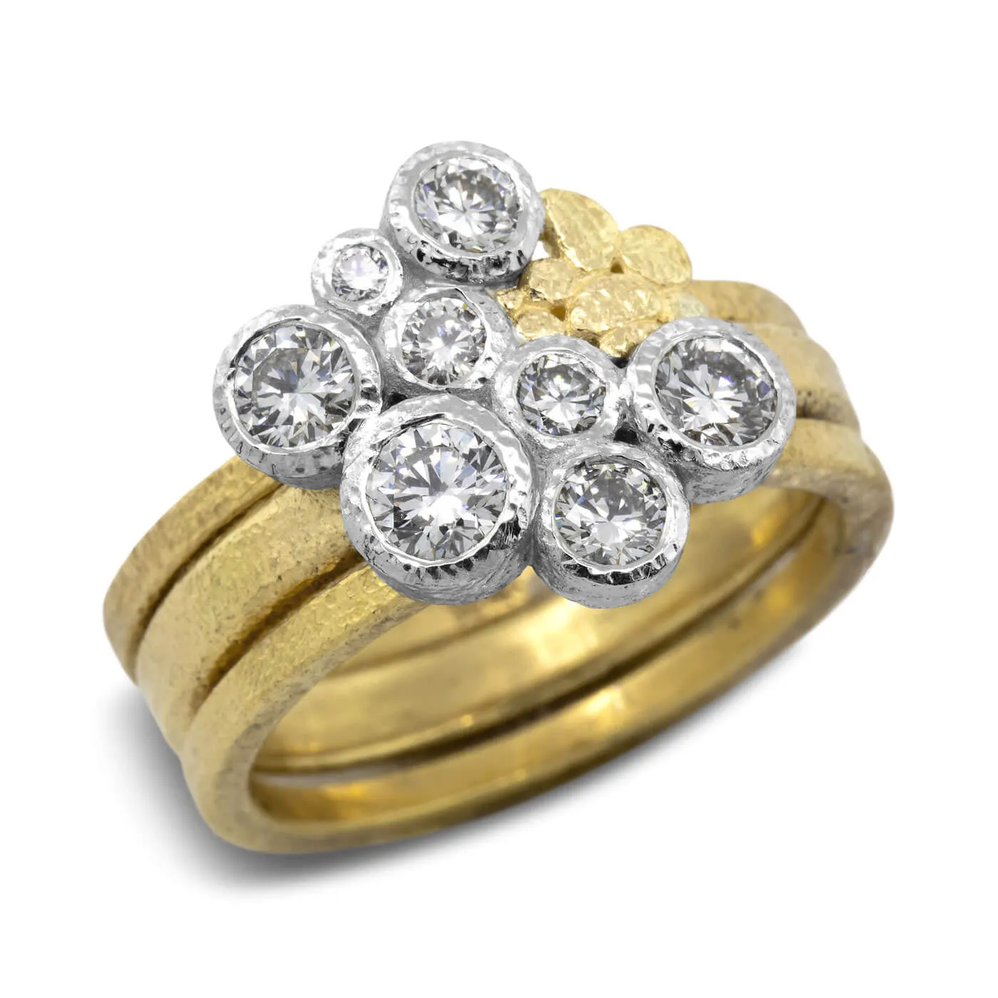 Cluster Diamond and Pebble Ring