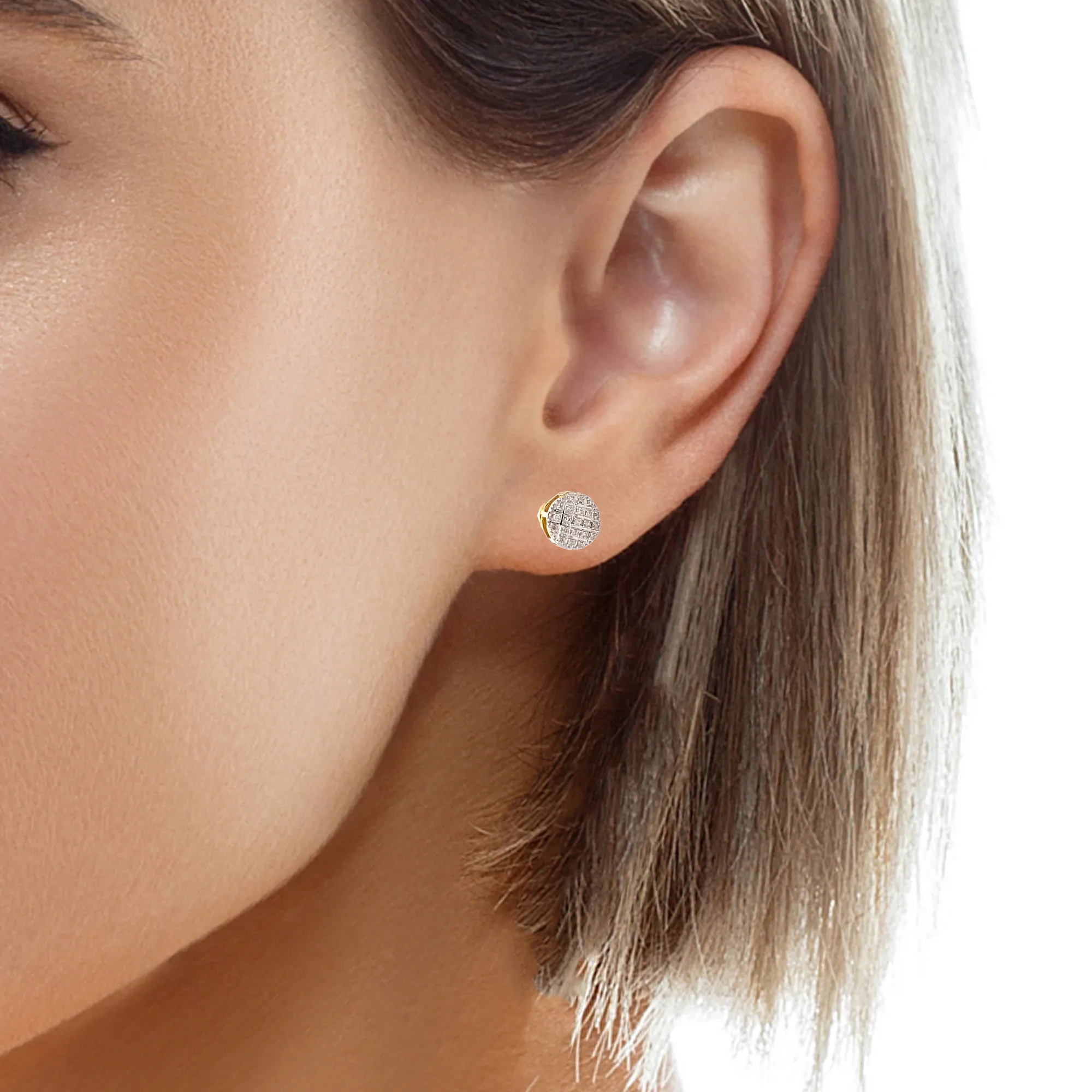 Diamond 0.11Ctw Circle Earrings