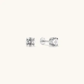 Diamond Stud Earrings in Silver