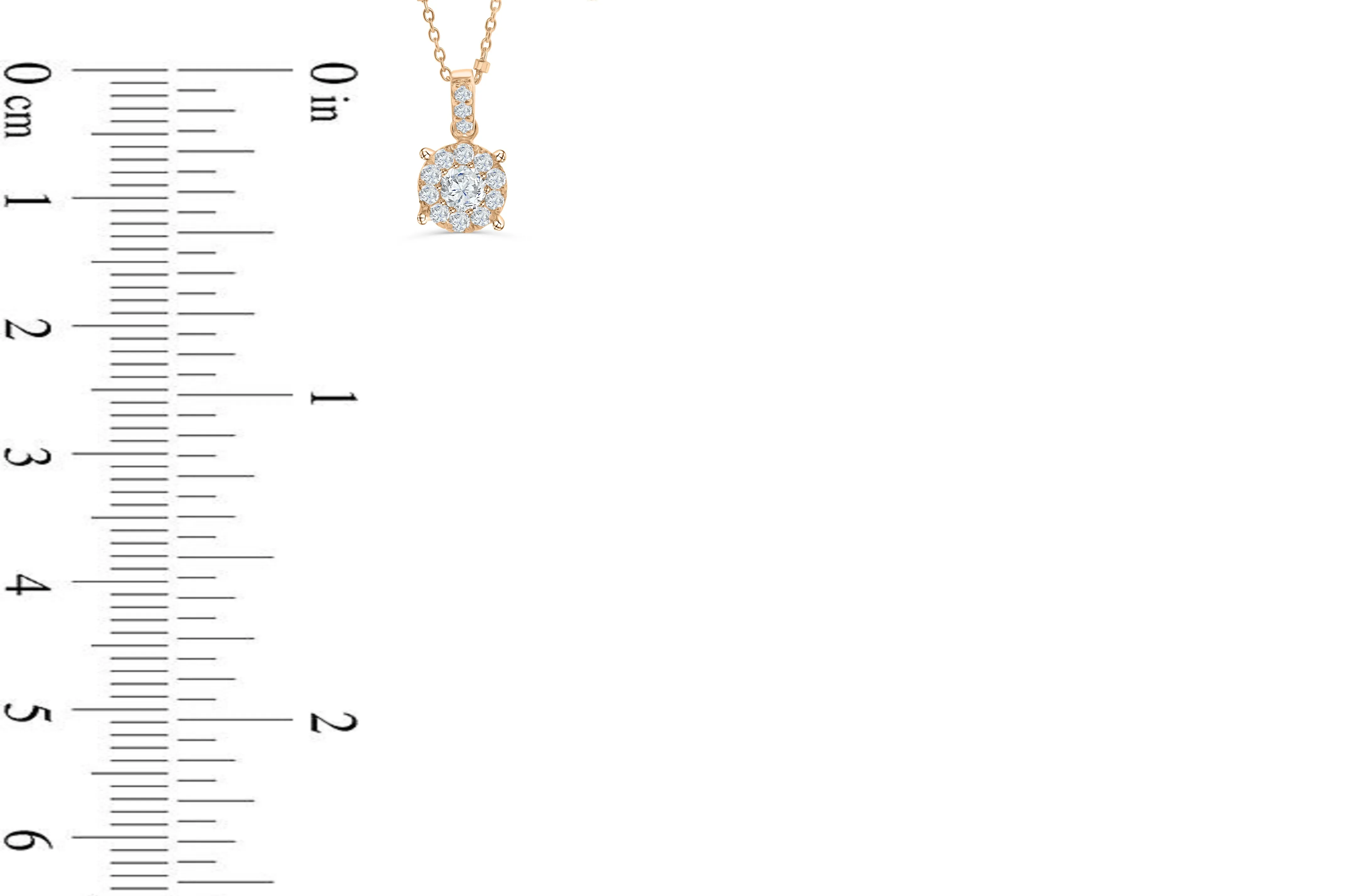 Halo Solitaire Diamond Pendant 0.50 CT TW 14K Rose Gold DPEN042
