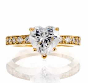 Heart Cut Cubic Zirconia Eternity Engagement Ring