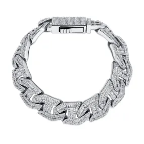Iced Baguette Miami Cuban Chain Men's Bracelet