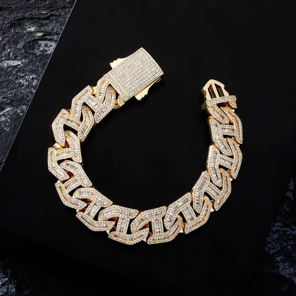 Iced Baguette Miami Cuban Chain Men's Bracelet