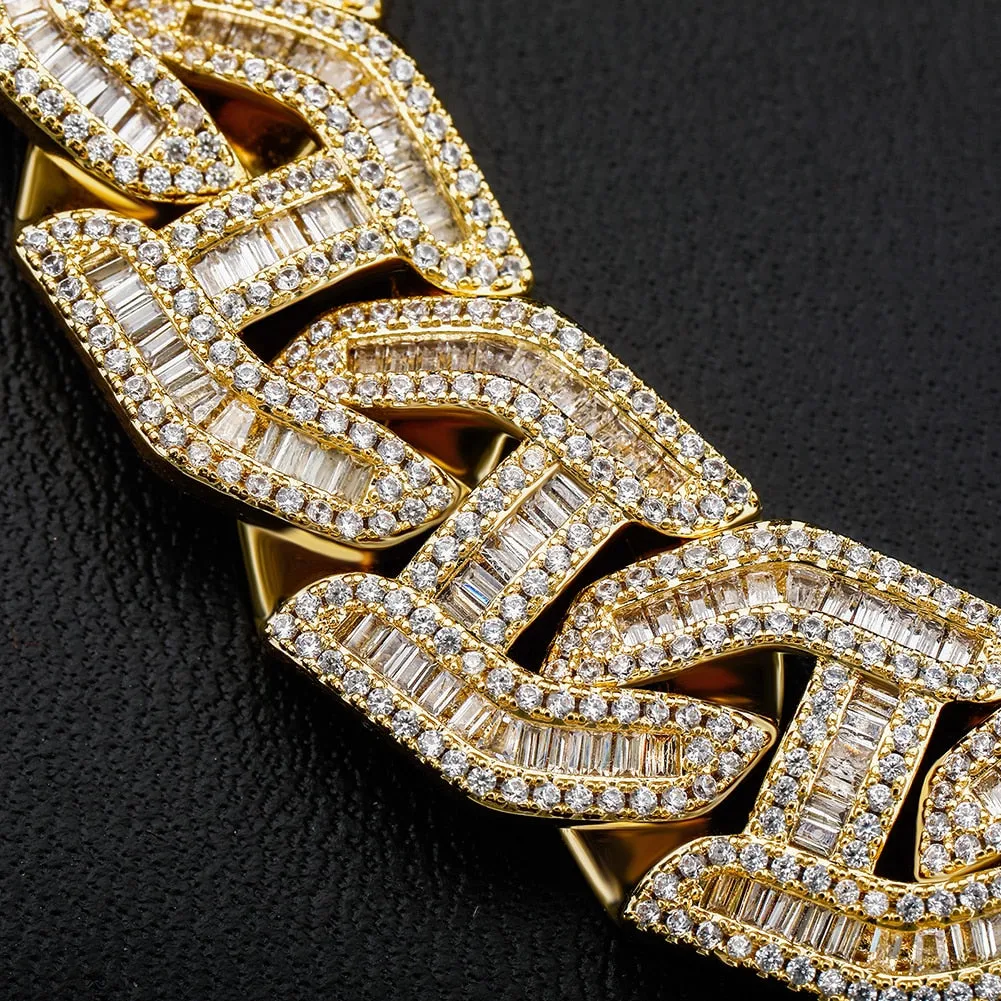 Iced Baguette Miami Cuban Chain Men's Bracelet