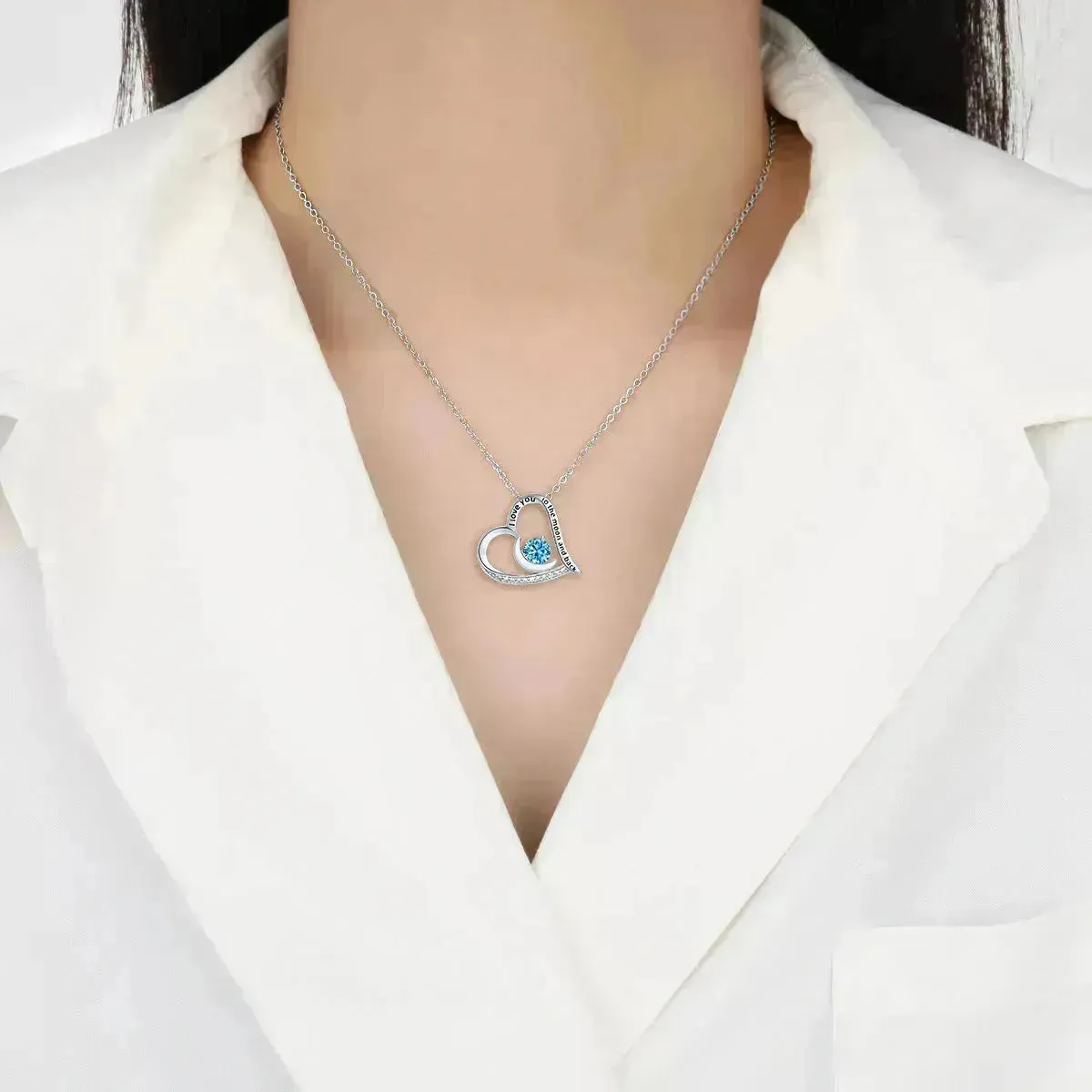 Love Necklace With Rhinestones And Letters Fashion Personality Heart-shaped Necklace Valentine's Day Gift