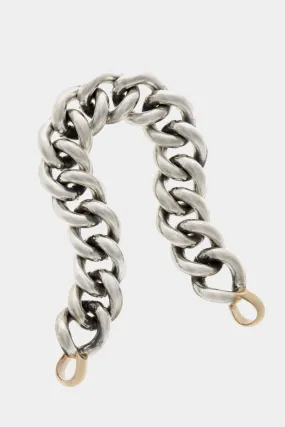 Mega Curb Chain Necklace, Silver & Yellow Gold