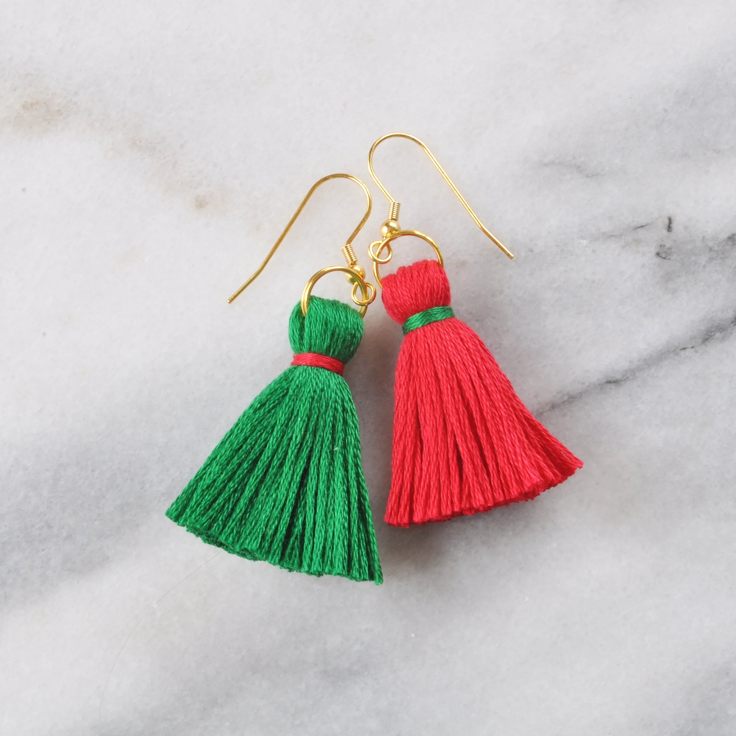 Mini Tassel Christmas Earrings