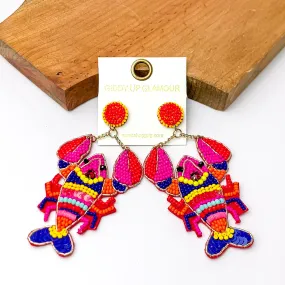 Multicolor Beaded Crawfish with Gold Detail