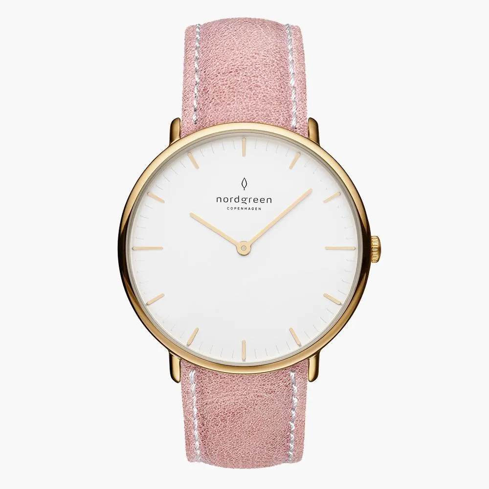 Native | White Dial - Pink Leather