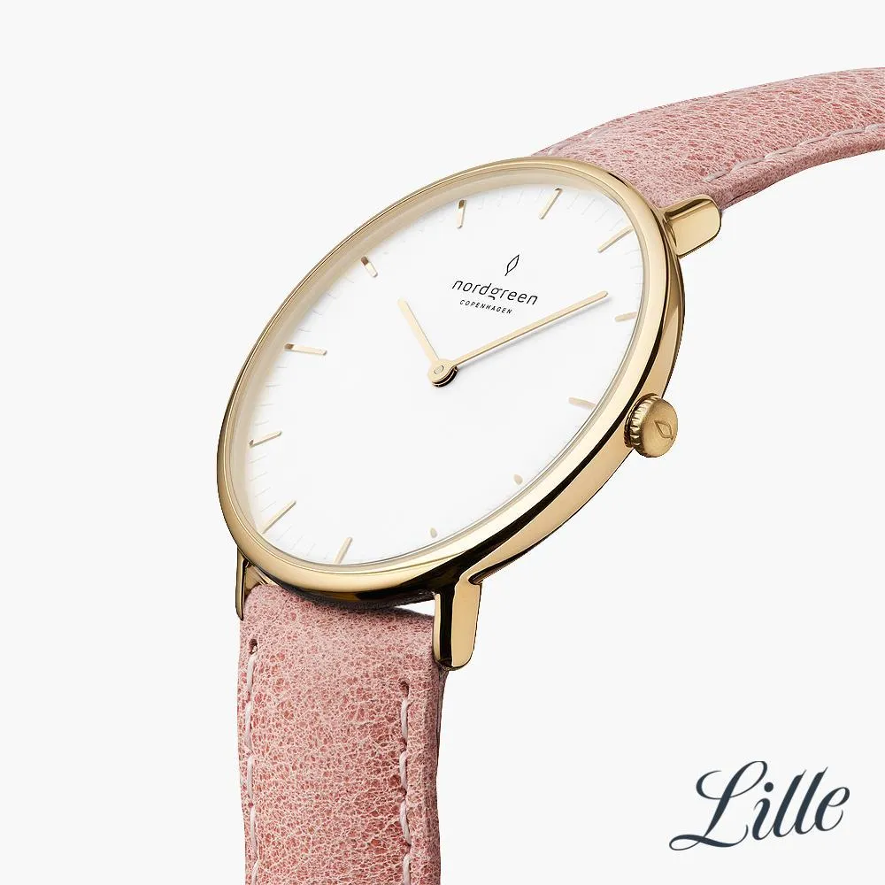 Native | White Dial - Pink Leather
