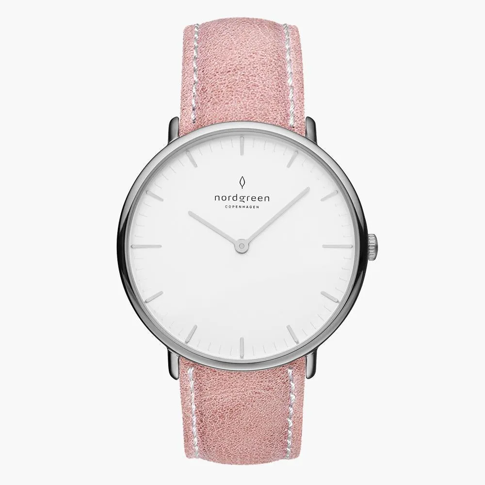 Native | White Dial - Pink Leather