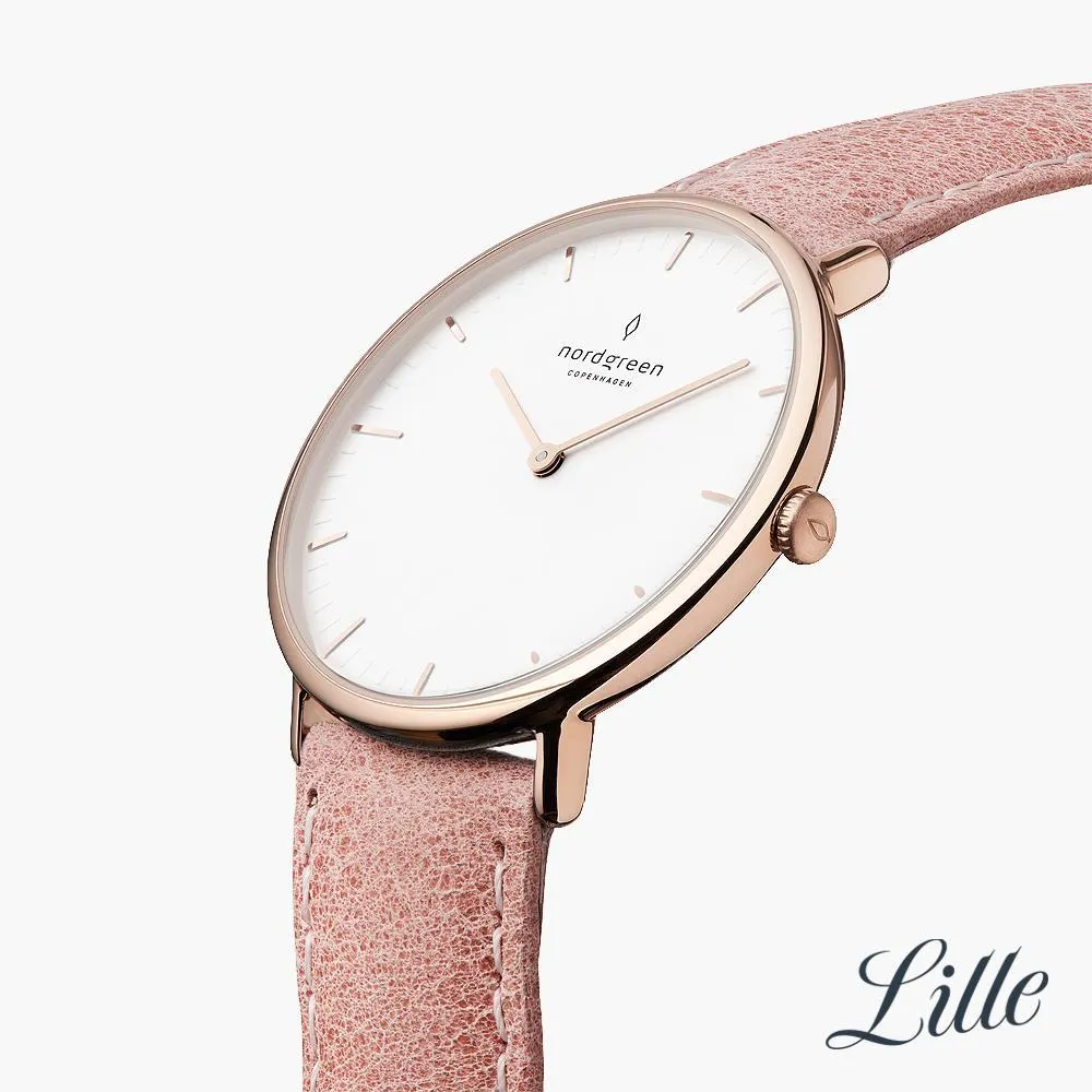 Native | White Dial - Pink Leather