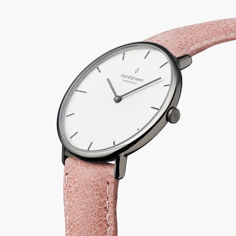 Native | White Dial - Pink Leather