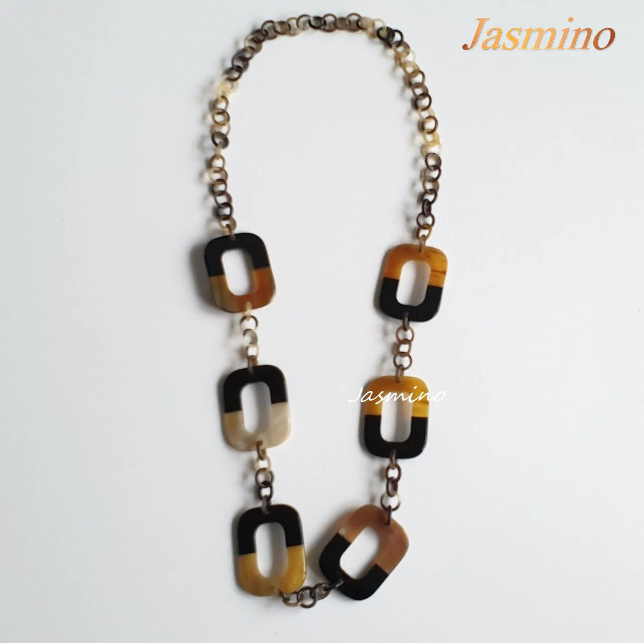 Natural Handmade Necklace J17419, Made by Buffalo Horn and Lacquer