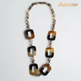 Natural Handmade Necklace J17419, Made by Buffalo Horn and Lacquer