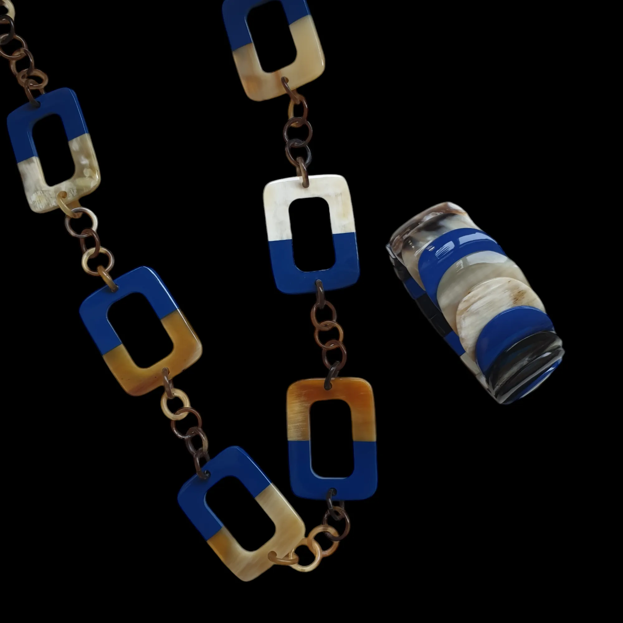 Natural Handmade Necklace J17419, Made by Buffalo Horn and Lacquer