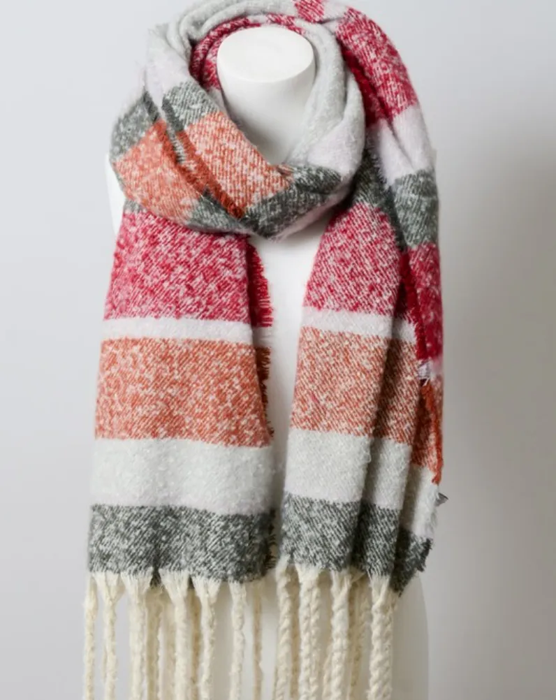 Oversized Olive Tassel Scarf