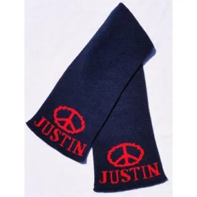 Peace Sign Personalized Knit Scarf