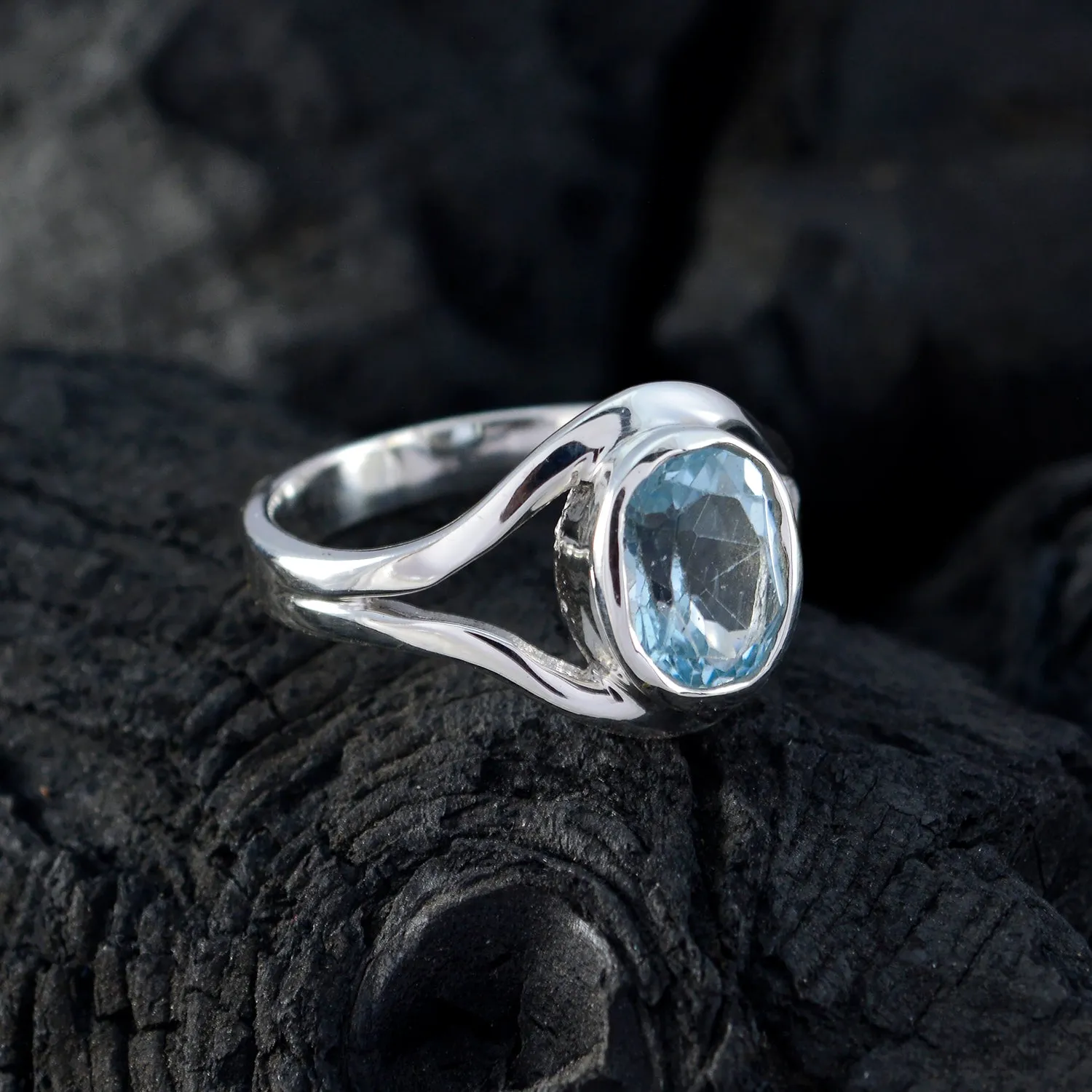 Refined Gemstone Blue Topaz 925 Sterling Silver Rings Jewelry Online