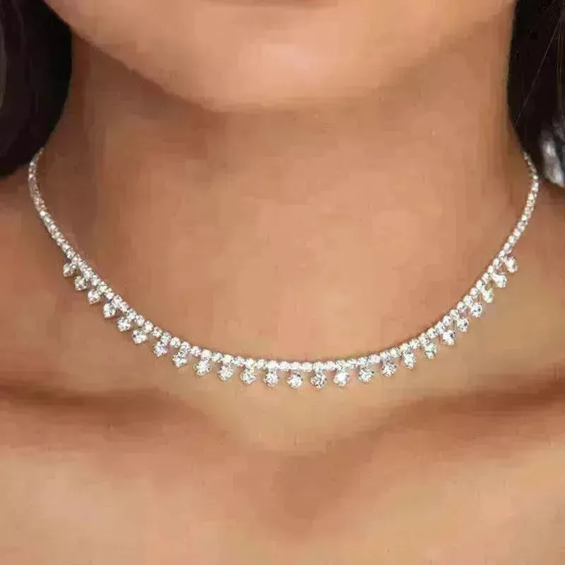 Rhinestone Claw Simple Fashion Item Choker Temperament Clavicle Chain Necklace  for Women Bridal  Wedding Necklace