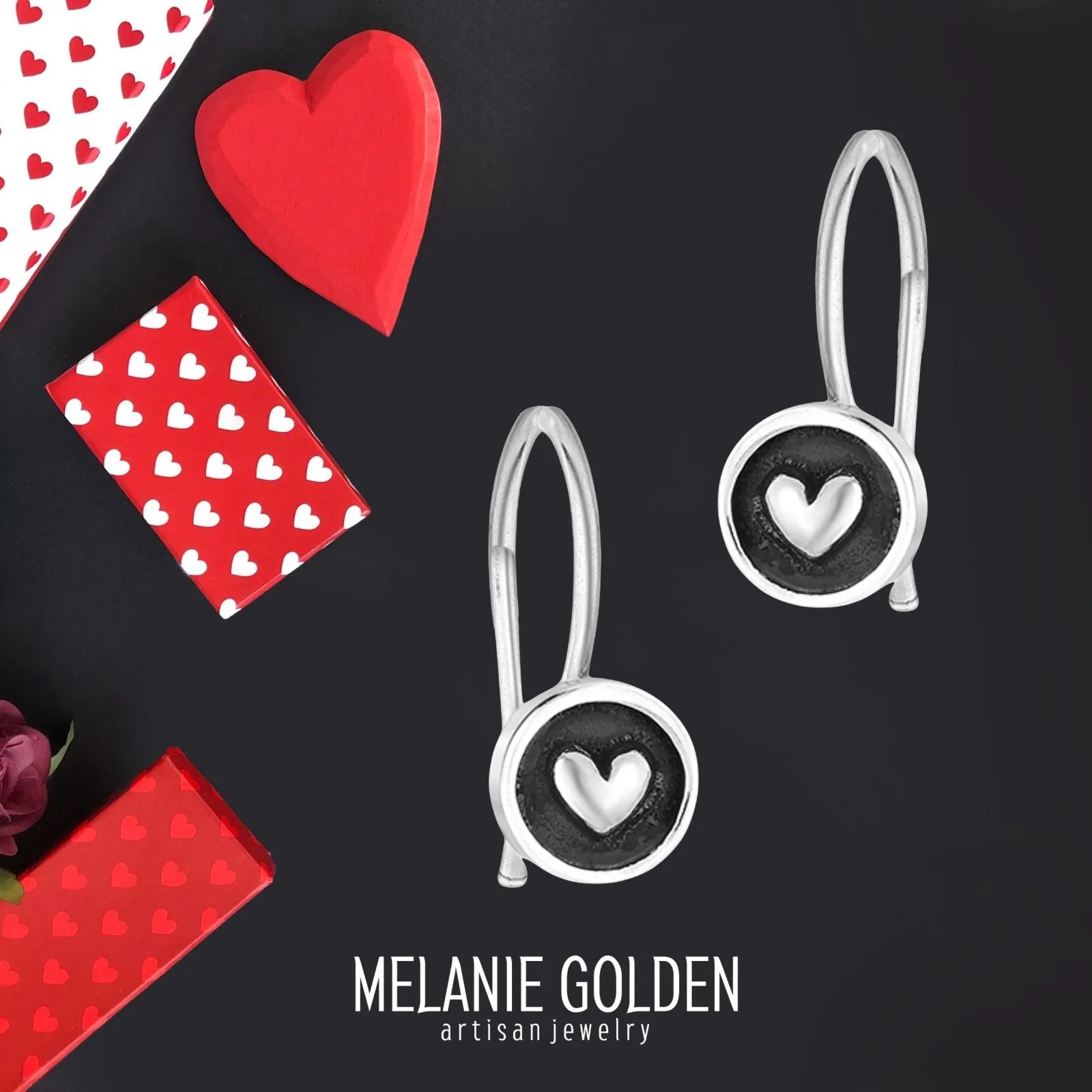 Round Heart Hook Earrings