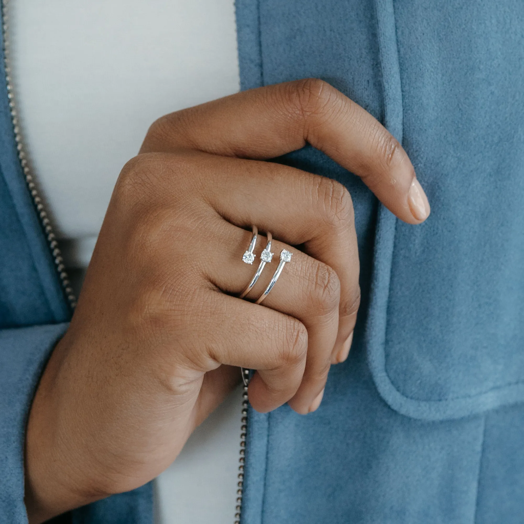 Triple Diamond Wrap Ring