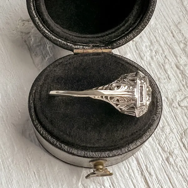 Vintage Filigree Diamond Ring, RBC 0.51ct.