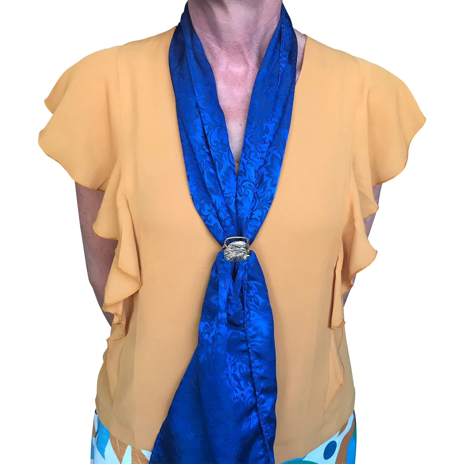 Vintage Handmade Golden Eagle Western Scarf Slider